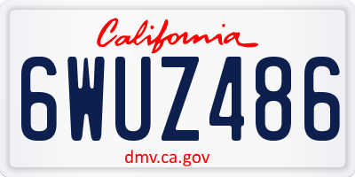 CA license plate 6WUZ486