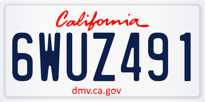 CA license plate 6WUZ491