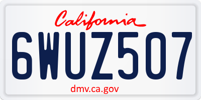 CA license plate 6WUZ507
