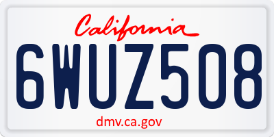 CA license plate 6WUZ508