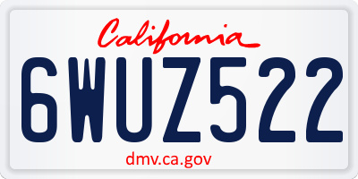 CA license plate 6WUZ522