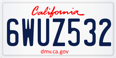 CA license plate 6WUZ532