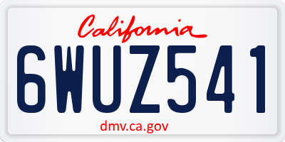 CA license plate 6WUZ541