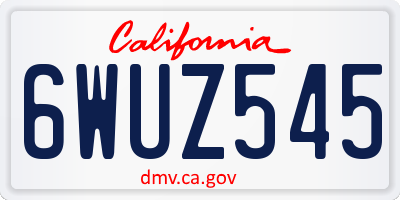 CA license plate 6WUZ545