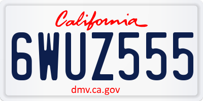 CA license plate 6WUZ555