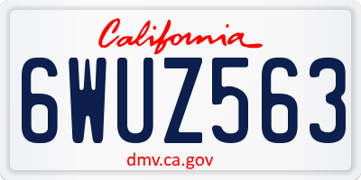 CA license plate 6WUZ563