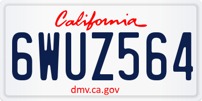 CA license plate 6WUZ564