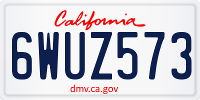 CA license plate 6WUZ573