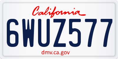 CA license plate 6WUZ577