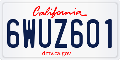 CA license plate 6WUZ601