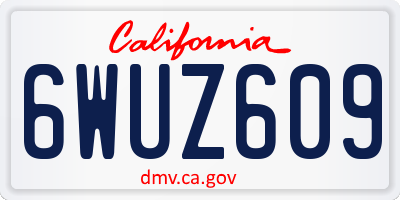 CA license plate 6WUZ609