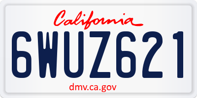 CA license plate 6WUZ621