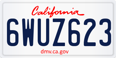 CA license plate 6WUZ623