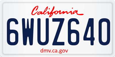 CA license plate 6WUZ640