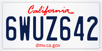 CA license plate 6WUZ642