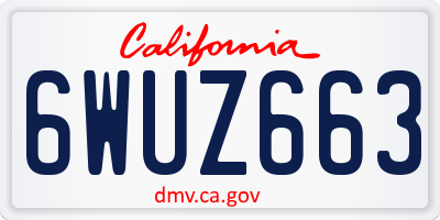 CA license plate 6WUZ663
