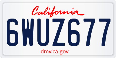 CA license plate 6WUZ677