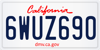 CA license plate 6WUZ690