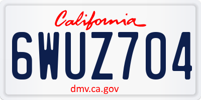 CA license plate 6WUZ704