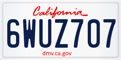 CA license plate 6WUZ707