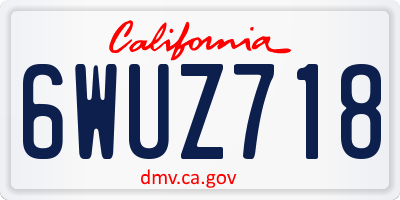 CA license plate 6WUZ718