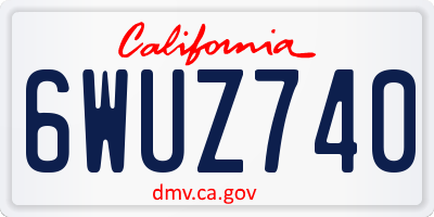 CA license plate 6WUZ740