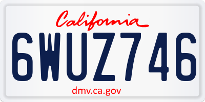 CA license plate 6WUZ746
