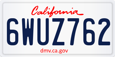 CA license plate 6WUZ762