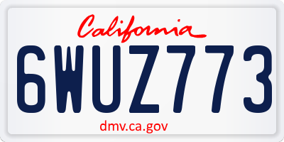 CA license plate 6WUZ773
