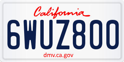 CA license plate 6WUZ800