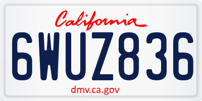 CA license plate 6WUZ836