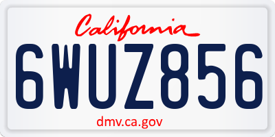CA license plate 6WUZ856