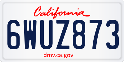 CA license plate 6WUZ873