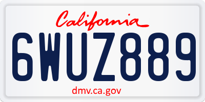CA license plate 6WUZ889