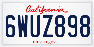 CA license plate 6WUZ898