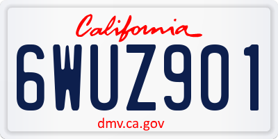 CA license plate 6WUZ901