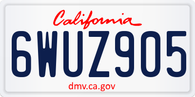 CA license plate 6WUZ905