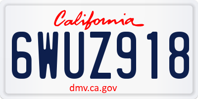 CA license plate 6WUZ918