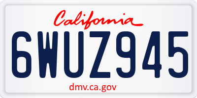 CA license plate 6WUZ945