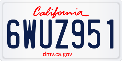 CA license plate 6WUZ951