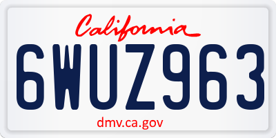 CA license plate 6WUZ963