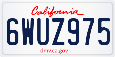 CA license plate 6WUZ975