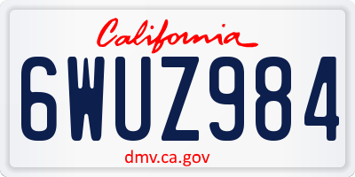 CA license plate 6WUZ984