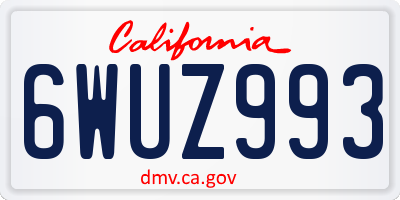 CA license plate 6WUZ993
