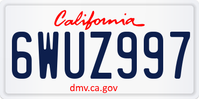 CA license plate 6WUZ997