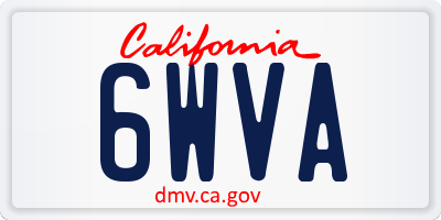 CA license plate 6WVA