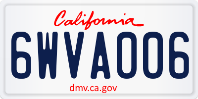 CA license plate 6WVA006