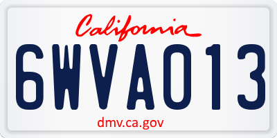 CA license plate 6WVA013