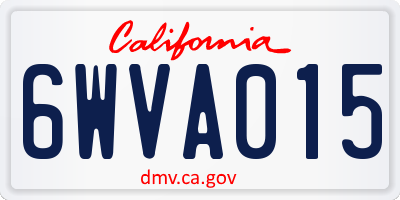 CA license plate 6WVA015