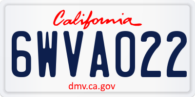 CA license plate 6WVA022